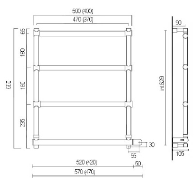 Полотенцесушитель Margaroli Sole 542-5 Хром
