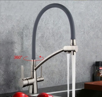 Смеситель для кухни Lemark Comfort LM3071C-Gray Хром Серый