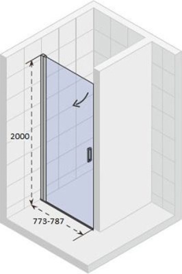 Душевая дверь Riho Novik Z101 80 GZ1080000 профиль Хром стекло прозрачное