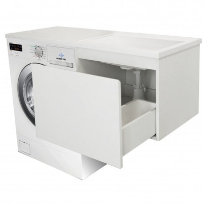 Тумба с раковиной Эстет Даллас 130 подвесная 1 ящик R Белая