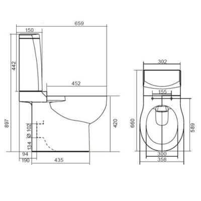 Унитаз Santek Аллегро 1.WH30.1.954 с бачком и сиденьем