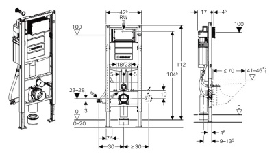 Инсталляция Geberit Duofix Sigma UP320 111.350.00.5 для унитаза со смывным бачком