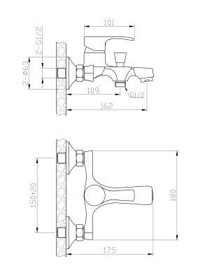 Смеситель для ванны Agger Fine A1131100 Хром