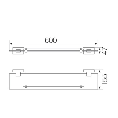 Стеклянная полка Veragio Ramba VR.RMB-4911.CR Хром