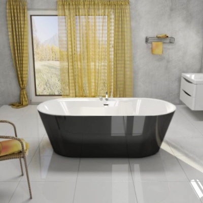Акриловая ванна BelBagno BB14-NERO/BIA 178x84 без гидромассажа