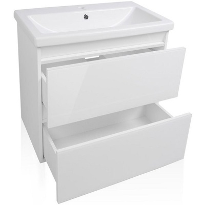 Тумба под раковину Style Line Даймонд 60 Люкс Plus подвесная Белый глянец