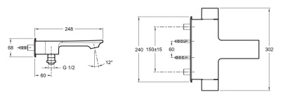 Смеситель для ванны Jacob Delafon Stance E9103-CP Хром
