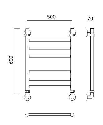 Водяной полотенцесушитель Aquanerzh 00-60A6050 Хром