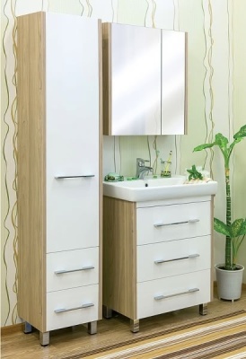 Тумба с раковиной Sanflor Ларго 60 С0002107 Белая Швейцарский вяз