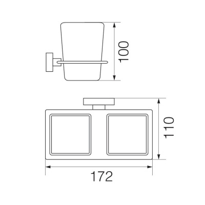 Стакан для зубных щеток Veragio Ramba VR.RMB-4942.CR Хром