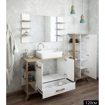 Тумба с раковиной Sanflor Ингрид 120 С0001917 Белая