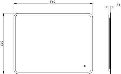 Зеркало ASB-Woodline Санди 100 10867 с подсветкой с сенсорным выключателем