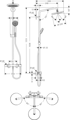Душевая система Hansgrohe Croma 27188000 Хром