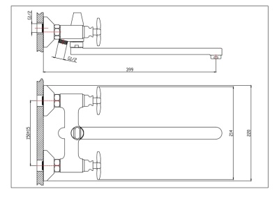 Смеситель для ванны Orange Kristi M33-211cr универсальный Хром