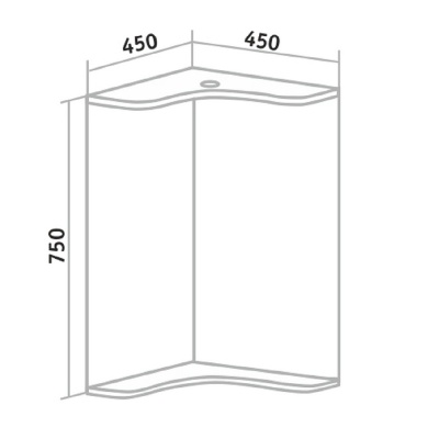 Зеркало Runo Классик 65 угловое Белое