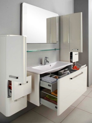 Тумба под раковину Акватон Валенсия 90 1A123501VAG30 глянцевая, белый жемчуг