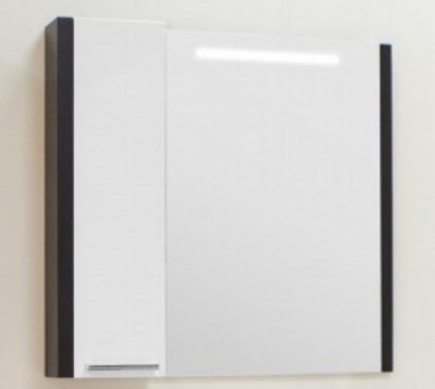 Зеркало со шкафом Акватон Брайтон 80 1A186102BR500 Белое/Венге