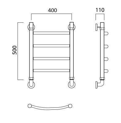 Водяной полотенцесушитель Aquanerzh 01-00A5040 Хром