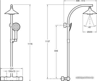 Душевая система Jacob Delafon Moxie E5799-CP с термостатом Хром