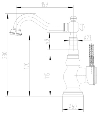 Смеситель для раковины Lemark Jasmine LM6644B Бронза