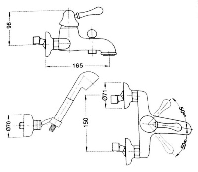 Смеситель для ванны Bugnatese Maya 8902 CR (хром)