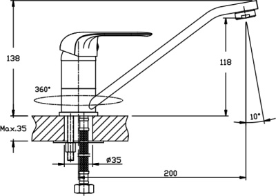 Смеситель для кухни Mixmaster Master-004 MR0008 Хром