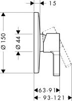 Смеситель для душа Hansgrohe Metris S 31665000 Хром