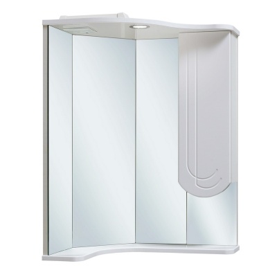 Зеркало со шкафом Runo Бис 55 угловое R Белое