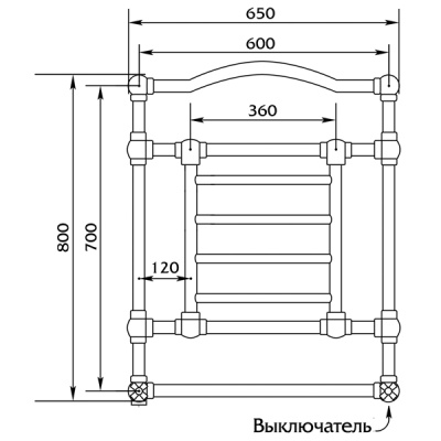 Электрический полотенцесушитель Migliore Edward DX 800x650 R Хром