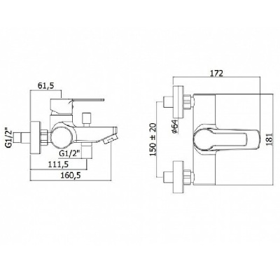 Смеситель для ванны Paffoni Red RED022CR Хром