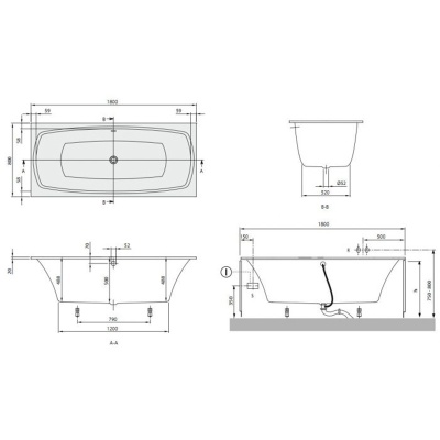 Квариловая ванна Villeroy&Boch My Art 180x80 Белый альпин