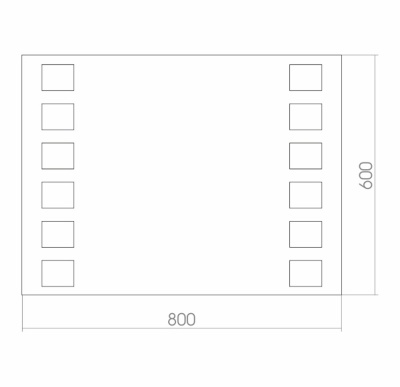 Зеркало Mixline Стиль Блюз 80 525408 с подсветкой с фацетом
