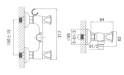 Смеситель для душа D&K Grimm Hessen DA1383101 Хром