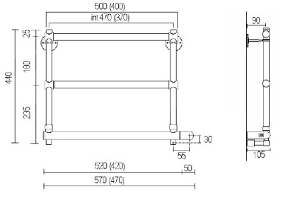 Полотенцесушитель Margaroli Sole 540-3 BOX Хром