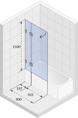 Шторка на ванну Riho Scandic M109V 90 GX0605201 L профиль Хром стекло прозрачное Шторка на ванну Riho Scandic M109V 90 GX0605201 L профиль Хром стекло прозрачное