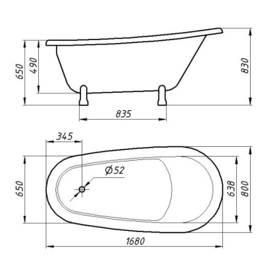Ванна Фэма Стиль Салерно опоры белые