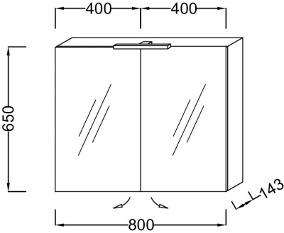 Зеркальный шкаф Jacob Delafon 80 EB796RU-E70 с подсветкой Арлингтонский дуб