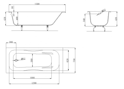 Чугунная ванна Owl 1975 Bjorn 150x75 OWLIB191104 без антискользящего покрытия