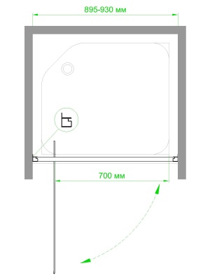 Душевая дверь Royal Bath HV RB90HV-C-CH 90 без поддона профиль Хром стекло рифленое