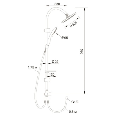 Душевая система Latuno L80041 Хром