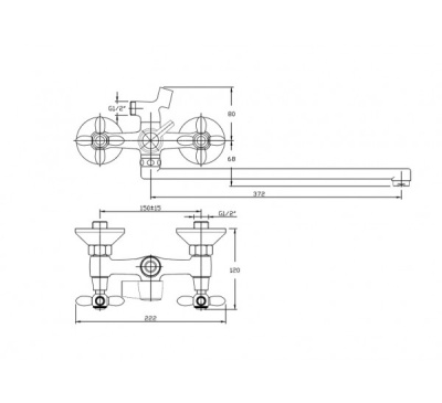 Смеситель для ванны Agger Retro A1921188 универсальный Бронза
