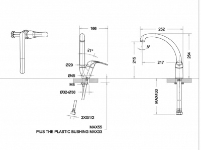 Смеситель для кухни Bravat Fit F7135188CP-1-RUS Хром