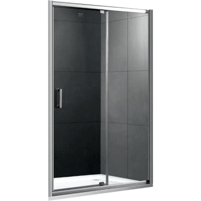 Душевая дверь в нишу Gemy Sunny Bay 140х190 профиль Хром стекло прозрачное