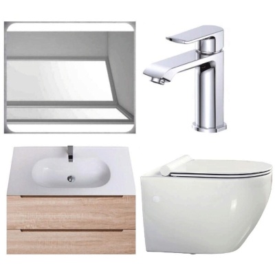Комплект мебели для ванной BelBagno SET BB N7 Etna 100 подвесной Rovere Bianco
