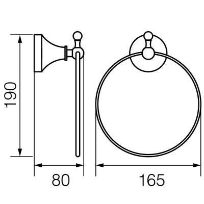 Кольцо для полотенец Veragio Gialetta VR.GIL-6423.BR Бронза