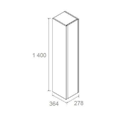 Шкаф пенал Roca Up 30 ZRU9303013 L подвесной Белый глянец
