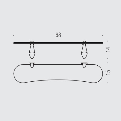 Стеклянная полка Colombo Design Khala В1816.000 Белый, Хром