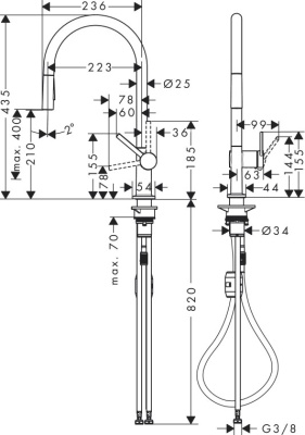 Смеситель для кухни Hansgrohe Talis M54 72800800 Нержавеющая сталь
