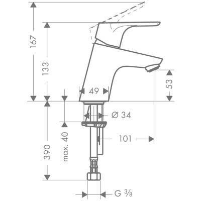 Смеситель для раковины Hansgrohe Focus 31733000 Хром