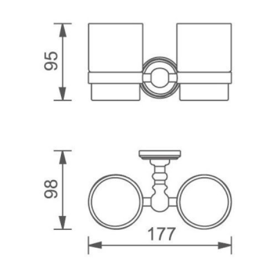 Стакан для зубных щеток Aquanet 4684D Золото